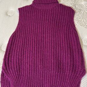 She + Sky Purple Cowl Neck Sweater